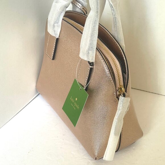 Kate Spade Small Lottie Rose Gold Leather Crossbody - Picture 7 of 12